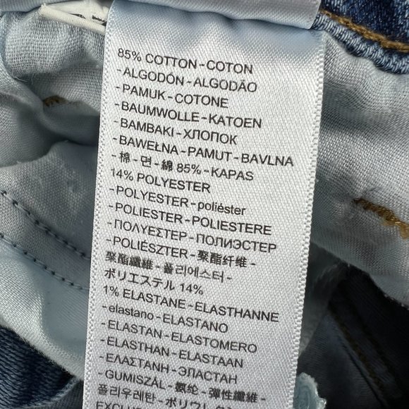 Levi's Jean Women 32 High Waisted Crop Flare Nip At the Bud Blue Stretch Denim - Picture 6 of 16